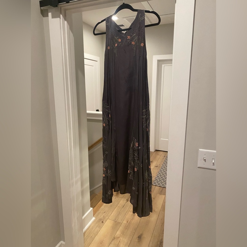Dark grey silk dress